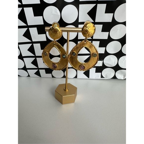 SYLVIA TOLEDANO Thalita 22K Goldplated, Labradorite & Amethyst Drop Earrings - Picture 3 of 4